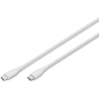 Kabel zasilajcy silikonowy USB-C - USB-C, USB 2.0 60W, 0, 5m Biay