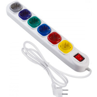 Przeduacz 6 gniazd 1.5m MCE509 W 250VAC/10A biay, 2500 W, IP20