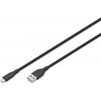 Kabel zasilajcy silikonowy USB-A - Lightning, USB 2.0 12W, certyfikat MFI, 2m Czarny