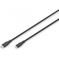 Kabel zasilajcy silikonowy USB-C - Lightning, USB 2.0 60W, certyfikat MFI, 2m Czarny