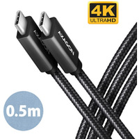 BUCM32-CM05AB Kabel USB-C - USB-C 3.2 Gen 2 0.5m, PD 100W, 5A, 4K HD, ALU, oplot, czarny