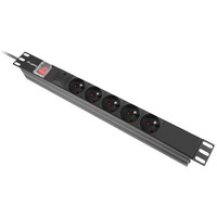 Listwa zasilajca rack PDU 19 cali 1U 16A 5x230V 2m czarna