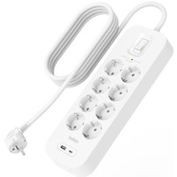 Listwa przeciwprzepiciowa SurgePlus 8x schuko 1xUSB-A 1xUSB-C 900J 2m