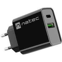 adowarka sieciowa Ribera 1x USB-A + 1x USB-C 20W Czarna