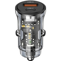 adowarka samochodowa 30W 1xUSB + 1xUSB-C Fast Charge