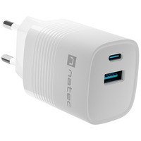 adowarka sieciowa Ribera GAN 1X USB-A + 1X USB-C 30W Biaa