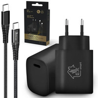 Zestaw Smart Life USB Type-C do Type-C, 200cm, Czarny + adowarka18W PD3.0 czarna