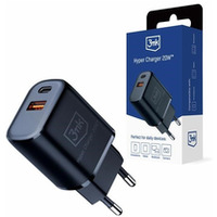 adowarka sieciowa 20W 1xUSB-C +USB-A PD QC bez kabla Czarna