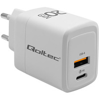 adowarka sieciowa 20W GaN | 5-20V | 1.5-3A | 1xUSB-C PD | 1xUSB QC 3.0 | Biaa