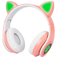 Suchawki bezprzewodowe Bluetooth 5.0 LED dla dzieci rowe uszy