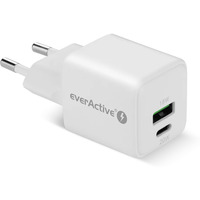 adowarka sieciowa GaN 1X USB, 1X USB-C 20W QC3.0 Biaa