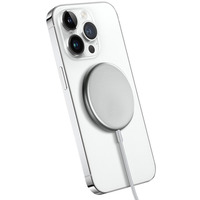 MagSpot Wireless Charger Aluminiowa adowarka indukcyjna MagSafe 15W Srebrna