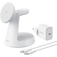 Stacja 3w1 stojak zestaw kabel+adowarka biaa