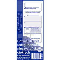 S-105-8 Potwierdzenie usugi odbioru nieczystoci ciekych oraz ich transportu do stacji zlewni 1/3 A4 MICHALCZYK I PROKOP