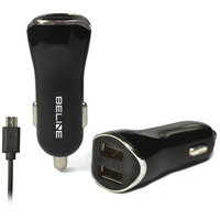 adowarka samochodowa 2xUSB + microUSB 2.1A czarna