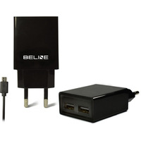 adowarka sieciowa 2xUSB + microUSB 2A czarna
