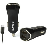 adowarka samochodowa 2xUSB + USB-C 2, 1A czarna