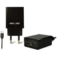 adowarka sieciowa 2xUSB + USB-C 2A czarna