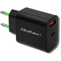 adowarka sieciowa | 18W | 5-12V | 1.5-3A | USB typ C PD | USB QC 3.0 | Czarna