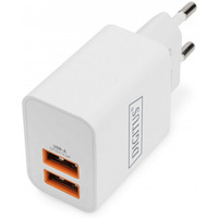 adowarka sieciowa zasilacz 2x USB-A 15, 5W Biaa