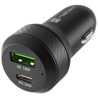 adowarka samochodowa Coney 1x USB 1x USB-C QC 3.0 48W Czarna