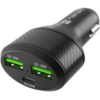adowarka samochodowa Coney 2x USB 1x USB-C QC 3.0 Power Delivery 84W Czarna