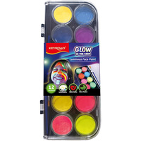 Farby do malowania twarzy KEYROAD Luminious, fluorescencyjne, 12 szt., mix kolorw