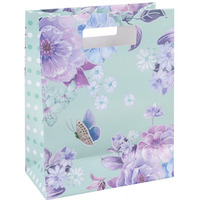 Torebka na prezenty DONAU HOME, laminowana, 26x32, 5x10cm, caoroczna, z rczk, mix wzorw