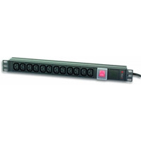 Listwa zasilajca Rack 19 cali do UPS 12 gniazd, 2m czarna, 250V/16A
