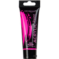 Farba akrylowa KEYROAD, neonowa, 75ml, tubka, rowa