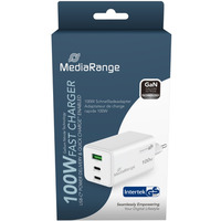 Adapter MEDIARANGE 100W, szybkie adowanie, 2xUSB-C + 1xUSB-A, biay