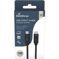 Kabel USB-C MEDIARANGE, adowarka, 100W max, USB 3.1, 1, 2m, czarny