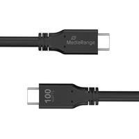 Kabel USB-C MEDIARANGE, adowarka, 100W max, USB 3.2, 3m, czarny