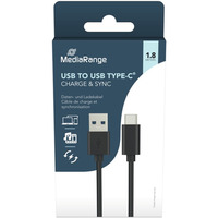 Kabel USB-C MEDIARANGE, adowarka, USB 3.0, 1, 8m, czarny