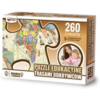 Puzzle edukacyjne GOWALA, z trasami odkrywcw, 260 elementw, 60x40cm