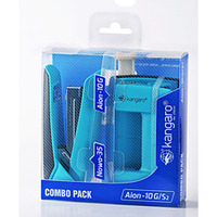 Zestaw zszywacz Nowa-35 + dziurkacz Aion-10G, pudeko z zawieszk, turkusowy