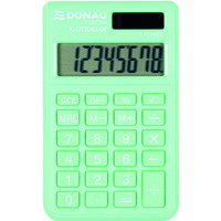Kalkulator kieszonkowy DONAU TECH, 8-cyfr. wywietlacz, wym. 97x60x10 mm, jasnozielony
