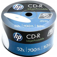 Pyta HP CD-R 700MB 52X (50szt) SZPINDEL, bulk WHITE INKJET PRINTABLE do nadruku CRE00070WIP