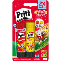 Klej w sztyfcie PRITT z brokatem, 2x20g, blister, mix kolorw