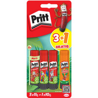 Klej w sztyfcie PRITT, 3x11g + 1x10g neon, blister, mix kolorw