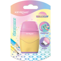 Temperwka plastikowa KEYROAD, z gumk, opalizujca, podwjna, blister, mix kolorw