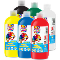 Farby plakatowe w butelkach 500ml, mix kolorw A podstawowy, 60553 KOMA