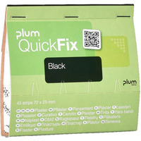 Plastry z tkaniny PLUM QuickFix Black, wkad, 45 szt