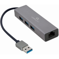 Adapter USB-AM to LAN GbE Hub 3xUSB 3.0