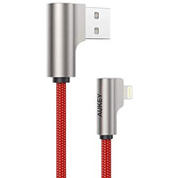 CB-AL01 OEM kabel 90 Lightning - USB-A 2m MFi Apple ktowy wtyki 90 stopni nylonowy oplot czerwony