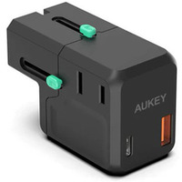 PA-TA06 uniwersalny podrny adapter sieciowy 1xUSB-C PowerDelivery + 1xUSB-A Quick Charge | pasuje w ponad 150 krajach