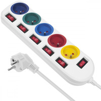 Listwa zasilająca 5 gniazd z włącznikami /multi MCE204 M/W