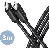 BUCM3-CM30AB Kabel USB-C - USB-C, 3.0m, PD 60W, 3A, ALU, oplot, czarny