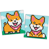 Diamentowa mozaika na magnesie IDEYKA, 9x9 cm, kids, zabawne psy, 2 szt