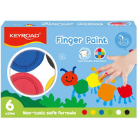 Farby do malowania palcami KEYROAD, 6x25 ml, w pude�ku, mix kolor�w